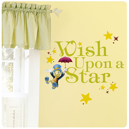Pinocchio Jiminy Cricket Wish Upon a Star Peel and Stick Wall Decal